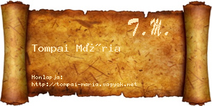 Tompai Mária névjegykártya